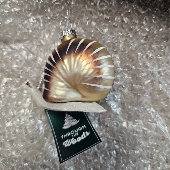 St. Nicholas Square Glass Garden Snail Christmas Ornament NWT - Picture 3 of 3